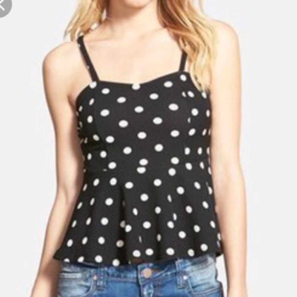 Painted Threads Polka Dot Peplum Tank - image 4